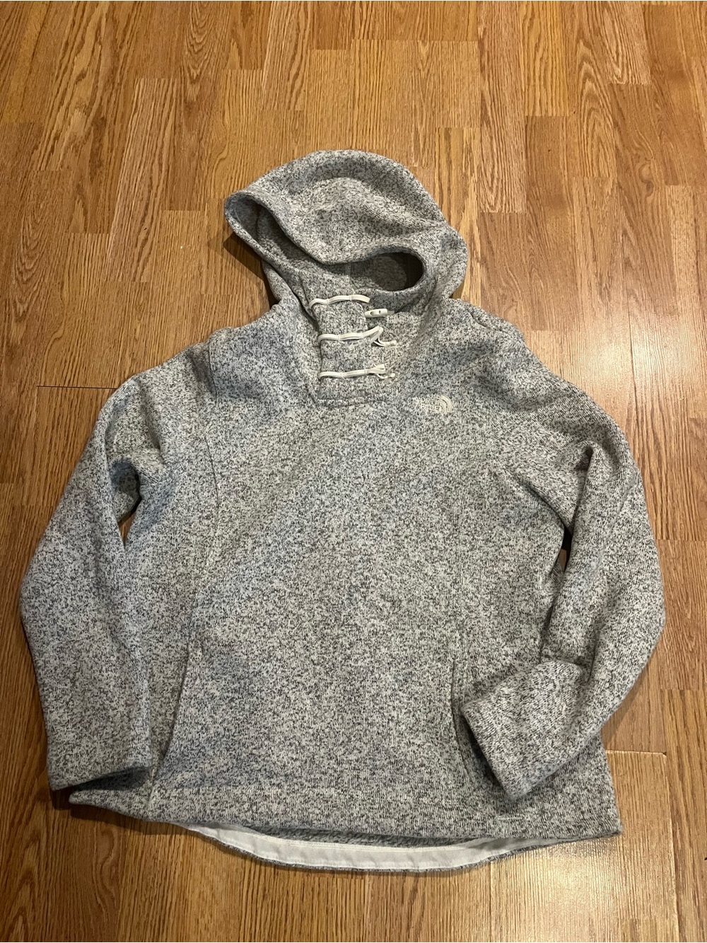 North Face Men's Gray Hooded Pullover Sweater
